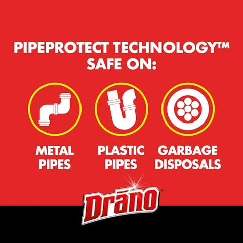 Drano Max Gel Drain Clog Remover and Cleaner for Shower or Sink Drains, Unclogs and Removes Hair, Soap Scum and Blockages, 80 Oz, Pack of 2