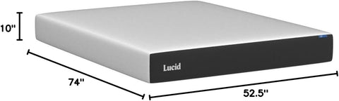 Lucid® 10" Medium Gel Memory Foam Mattress – Bamboo Charcoal & Cooling Gel – Fiberglass Free – Bed in a Box – CertiPUR-US® Certified – Full Size