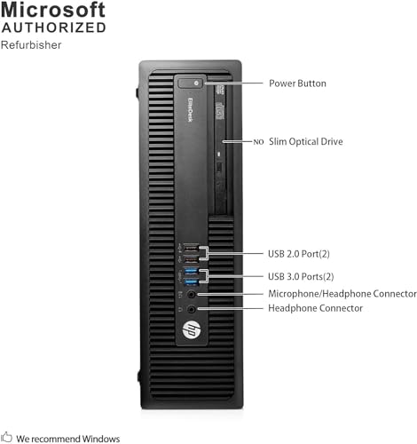 HP Elitedesk 800 G2 SFF PC Desktop Business Computer w/ 23.8" FHD Monitor, Core i5-6500 3.2GHz, 16GB RAM, 256GB SSD, WiFi, BT, USB 3.0, Windows 10 Pro (Renewed)