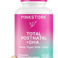 Pink Stork Total Postnatal Vitamins for Women with Vegan DHA, Iron, Folate, and Vitamin B12, Postpartum Recovery Essentials, Daily Supplement for Breastfeeding Moms - 1 Month Supply