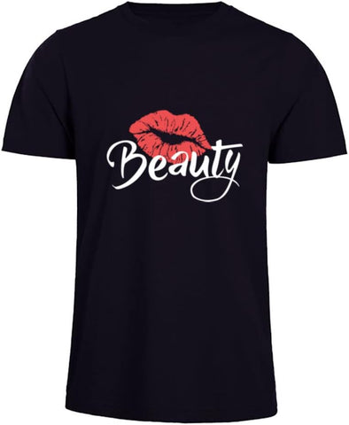 Beast Beauty Matching Couple T-Shirts for Husband & Wife, Pure Cotton Matching T-Shirt for Lovers (Pack of 1)
