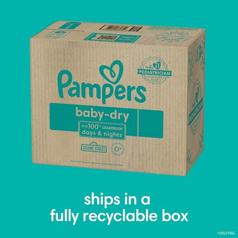 Pampers Baby Dry Diapers - Size 5, One Month Supply (164 Count), Absorbent Disposable Diapers