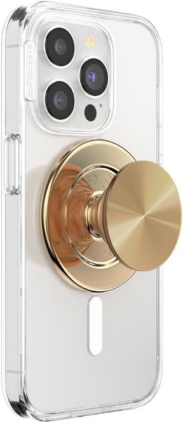 PopSockets Phone Grip for MagSafe, Magnetic Holder- Alum Radial Gold