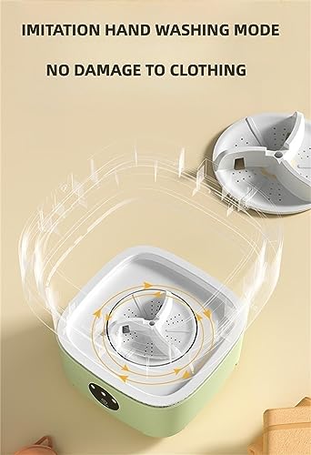 Portable washing machine,Mini Washer,11L upgraded large capacity foldable Washer.Deep cleaning of underwear, baby clothes and other small clothes.Suitable for apartments, dormitories, hotels.(Green)