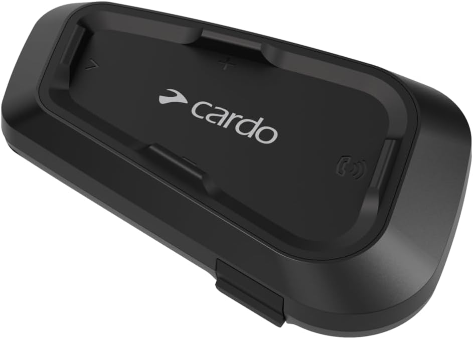 Cardo Systems Spirit Motorcycle Bluetooth Communication Headset, 2-Way Bluetooth, Thin 32mm Speakers, Waterproof, Universal Connectivity - Single Pack