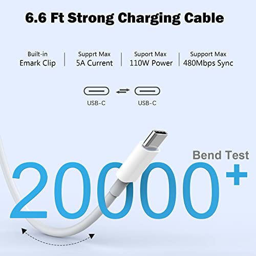 Mac Book Pro Charger - 120W USB C Fast Charger Adapter Compatible with MacBook Pro & MacBook Air 13, 14, 15, 16 inch, iPad Pro, Samsung Galaxy and All USB C Device, Included 6.6ft USB-C to C Cable