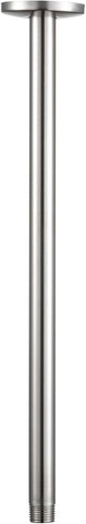OFFO Shower Arm with Flange, 16 in Brushed Nickel Ceiling Mount Replacement Rain Shower Head Straight Arm Ceiling-Mounted For Fixed Shower Head & High Pressure Rain