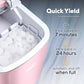 Igloo IGLICEB26HNPK 26-Pound Automatic Self-Cleaning Portable Countertop Ice Maker Machine with Handle, Pink