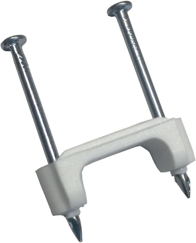 Gardner Bender PS-1550T Insulated Staples, ½ Inch., Secures Romex, UF & (NM) Non-Metalic Cable, Polyethylene - UV Resistant, Splinter Free, 15 Pk., White