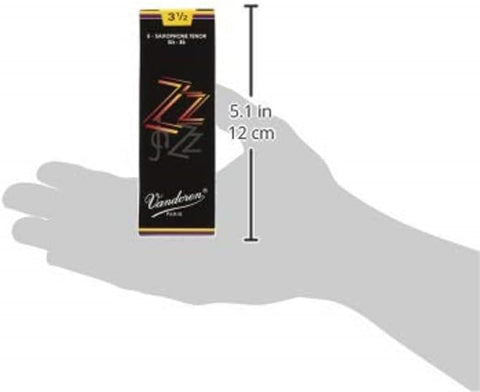 Vandoren SR4235 Tenor Sax ZZ Reeds Strength 3.5; Box of 5, Black
