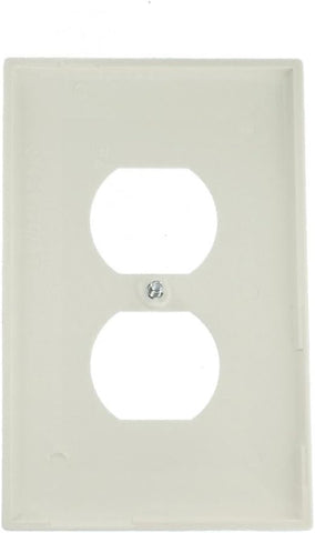 Leviton Direct Size, White Leviton PJ8-WM 1-Gang Duplex Receptacle Wallplate, Midway, Thermoplastic Nylon, Device Mount, 10 Pack