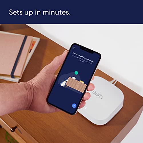 Amazon eero Pro 6E mesh Wi-Fi router | 2.5 Gbps Ethernet |Coverage up to 2,000 sq. ft. | Connect 200+ devices | Ideal for streaming, working, and gaming | 1-Pack | 2022 release