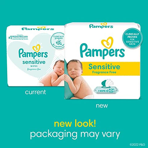 Pampers Baby Wipes Sensitive 18 count Pop-Top Packs, 1008 Wipes Total
