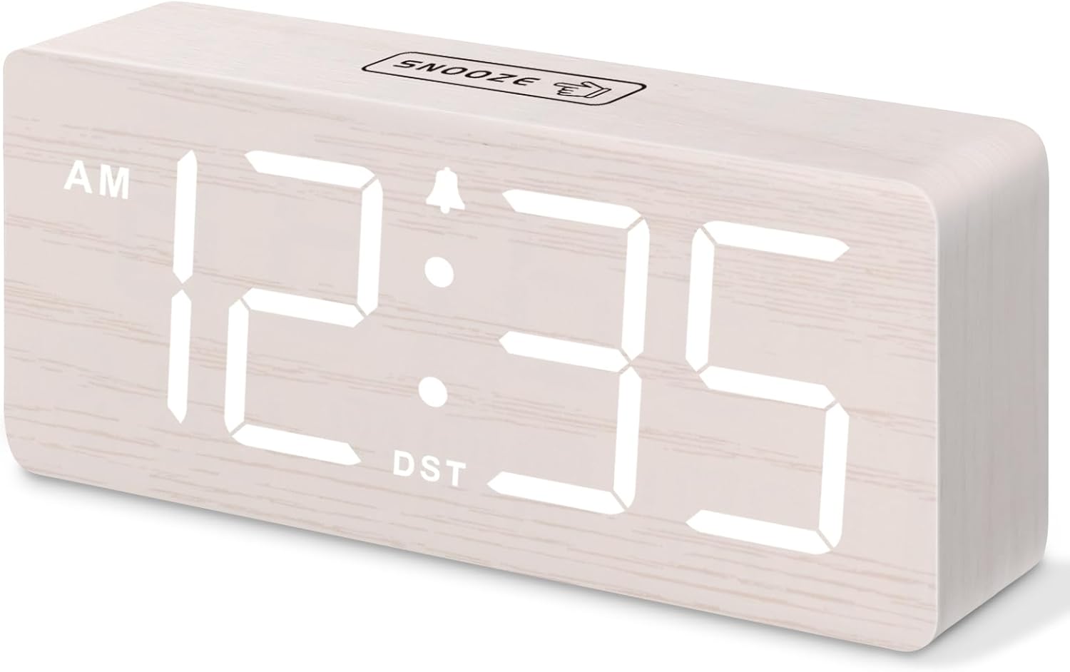 DreamSky Wooden Digital Alarm Clock for Bedroom with Large Numbers