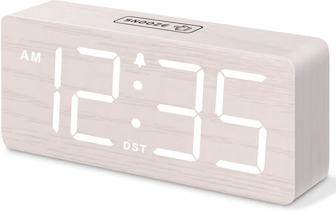 DreamSky Wooden Digital Alarm Clock for Bedroom with Large Numbers
