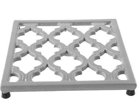 JOGREFUL Cast Iron Trivet, Kitchen Pot Heat Resistant Mat Classic Gray