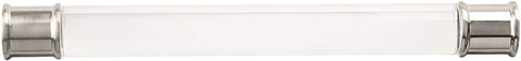 Hickory Hardware 1 Pack Solid Core Kitchen Cabinet Pulls, Luxury Cabinet Handles, Doors & Dresser Drawers, 6-5/16 Inch (160mm) Hole Center, Crysacrylic with Satin Nickel, Midway Collection