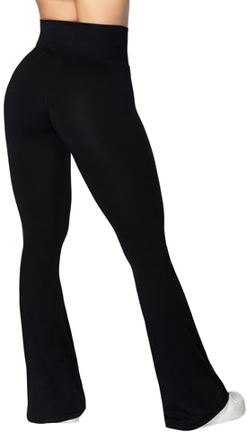 Sunzel Flare Leggings, Crossover Yoga Pants for Women with Tummy Control, High-Waisted and Wide Leg Black