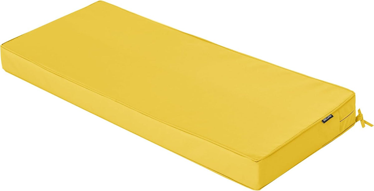 Outdoor Bench Cushion Waterproof 42 x 18 x 3 Inch, Yellow