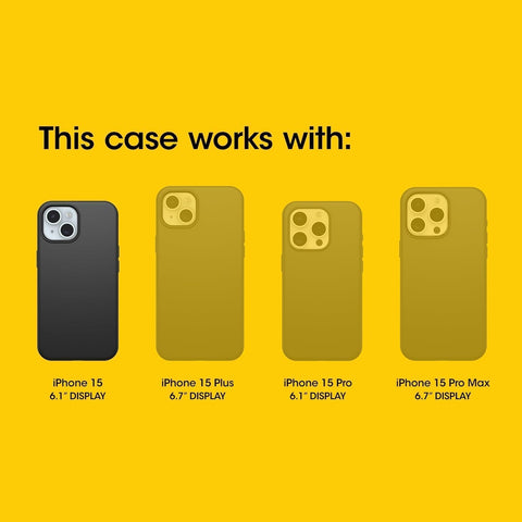 OtterBox iPhone 15, iPhone 14, & iPhone 13 (Only) - Defender Series Screenless Case - Night (Black & Yellow) - Rugged & Durable - with Port Protection - Holster Clip Includes