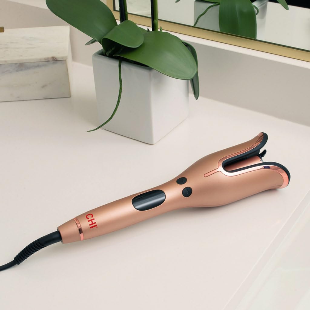 CHI Spin N Curl 1″ Ceramic Rotating Curling Iron, Rose Gold