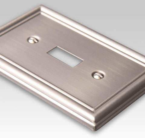 AmerTac 149TTDBN Chelsea Steel Double Toggle/Single Duplex Wallplate, Brushed Nickel