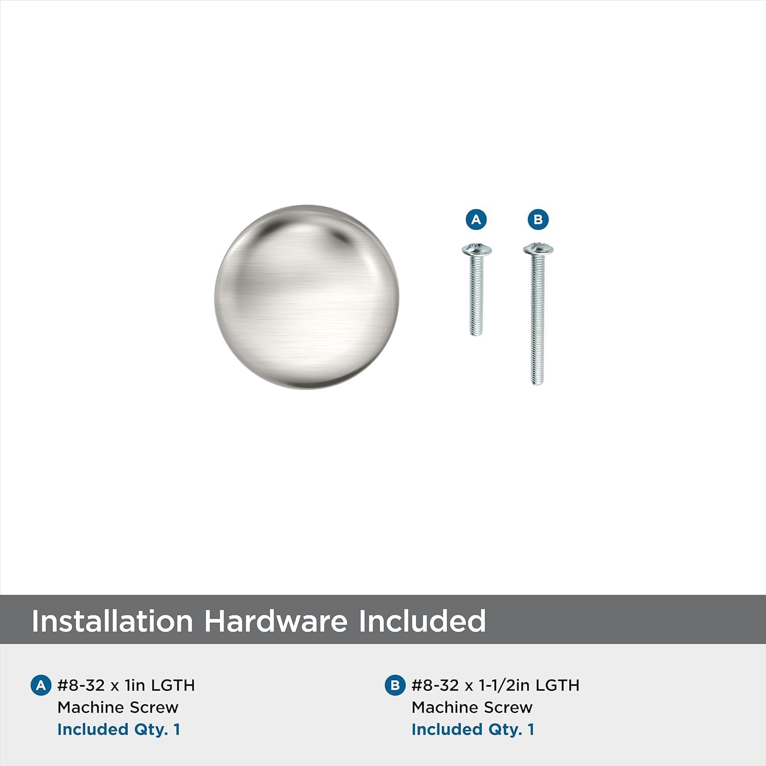 Amerock 10 Pack 1-1/4" Round Edona Satin Nickel Cabinet Knob