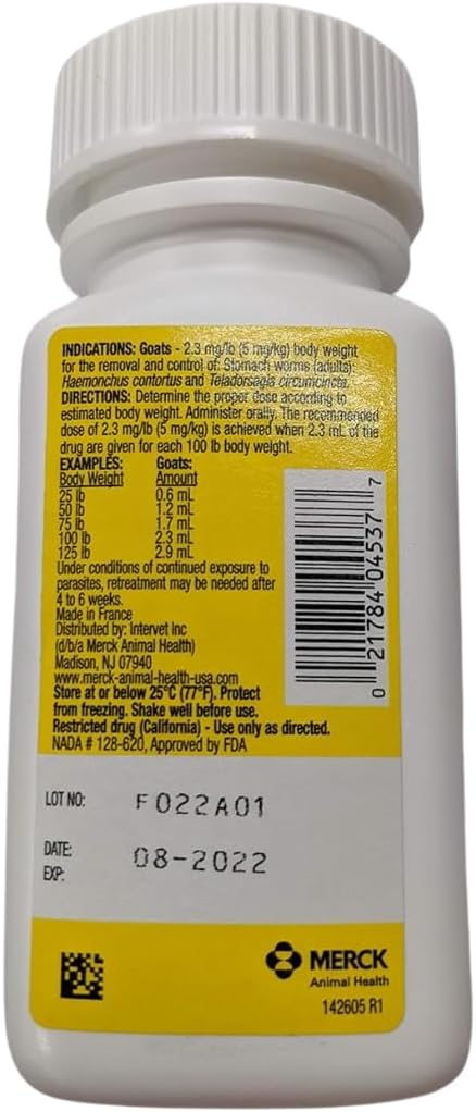 Merck Safe-Guard Goat Dewormer 125ml, 2 pack