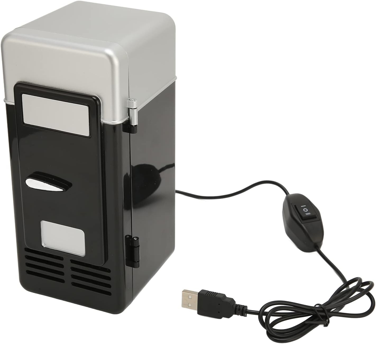 Mini USB Fridge Cooler Beverage Drink Cans Cooler Warmer Refrigerator for Laptop Bedroom, Portable Cold Fridge for Soda Single Can Cooler Red USB Powered Retro Fridge Desk Office