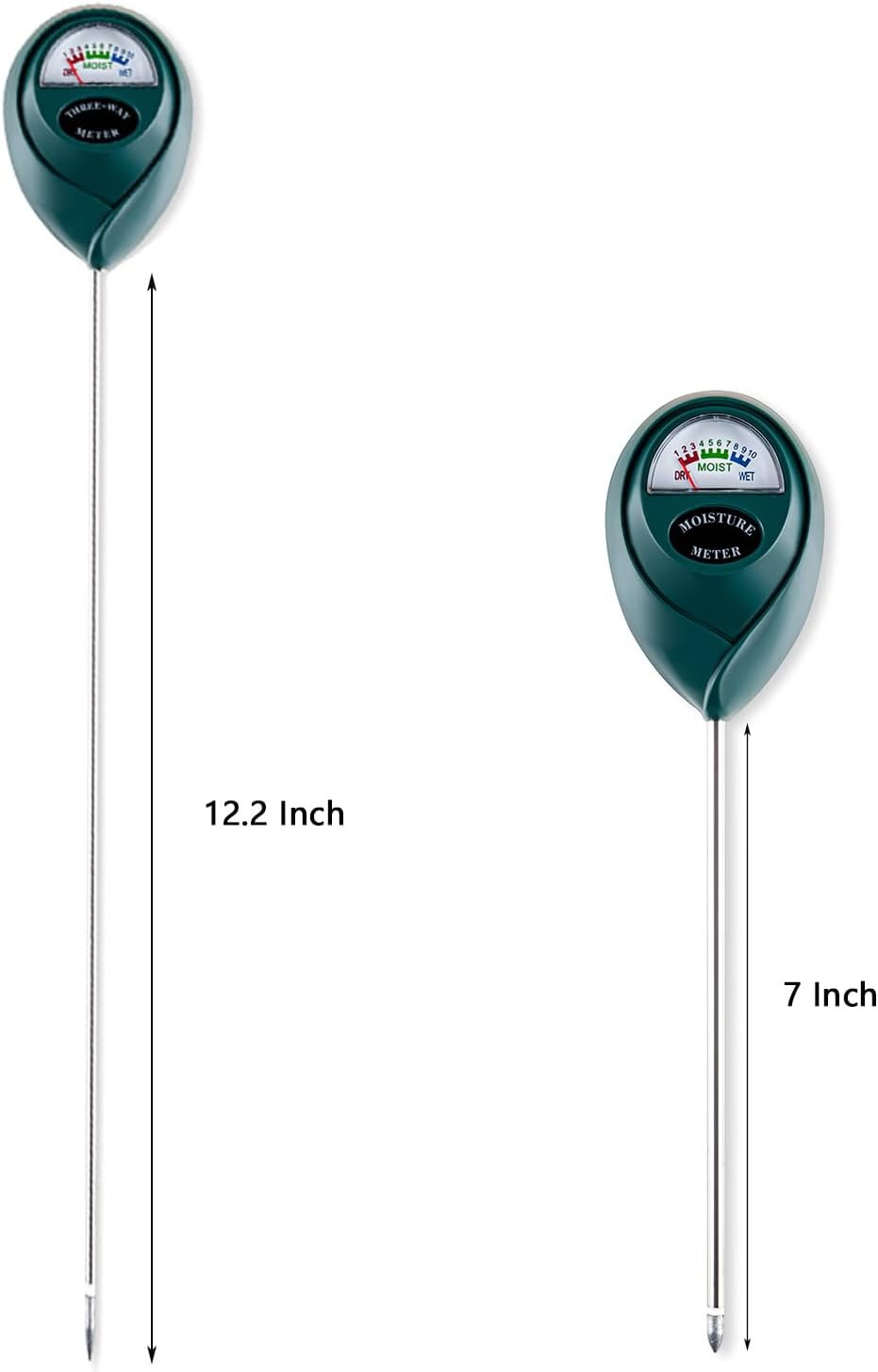 Tennedriv Green Long Probe Soil Moisture Meter for Outdoor Plants, Plant Water Meter for Outdoor Plants,Plant Moisture Meter for Indoor Plants and Outdoor Plants, No Batteries Required