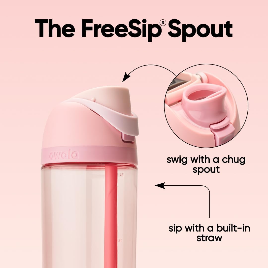 Owala FreeSip Tritan Water Bottle 25 oz Rose Quartz