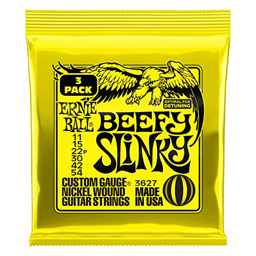 Ernie Ball Beefy Slinky Nickel Wound Electric Guitar Strings 3-Pack - 11-54 Gauge