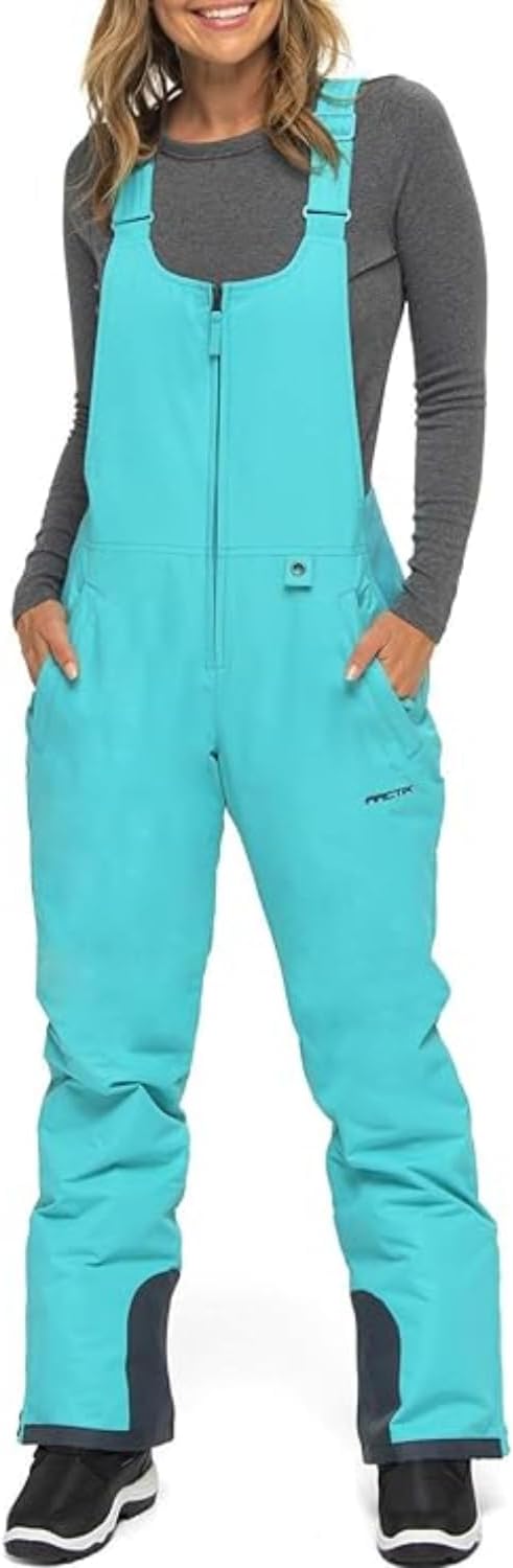 Arctix Women's Essential Insulated Ski Bibs, Water Resistant Snow Pants for Skiing & Snowboarding