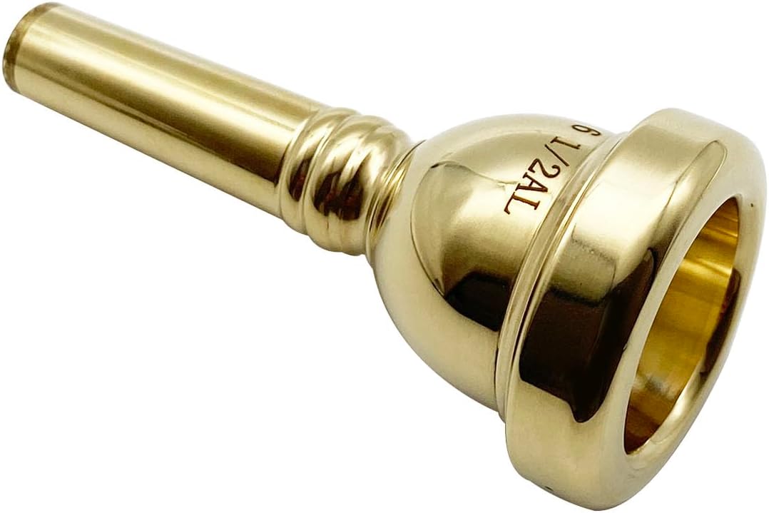 Missmore Trombone Mouthpiece 6 1/2AL Gold，Gold Plated