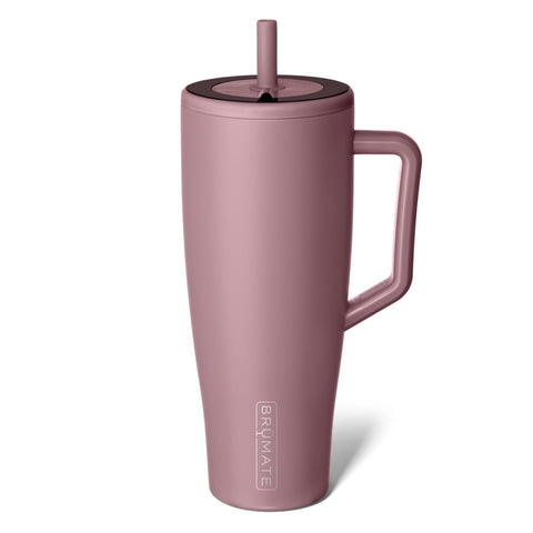 BrüMate Era 40 oz Tumbler with Handle and Straw | 100% Leakproof Insulated Tumbler with Lid and Straw | Made of Stainless Steel | Cup Holder Friendly Base | 40oz (Rose Taupe)