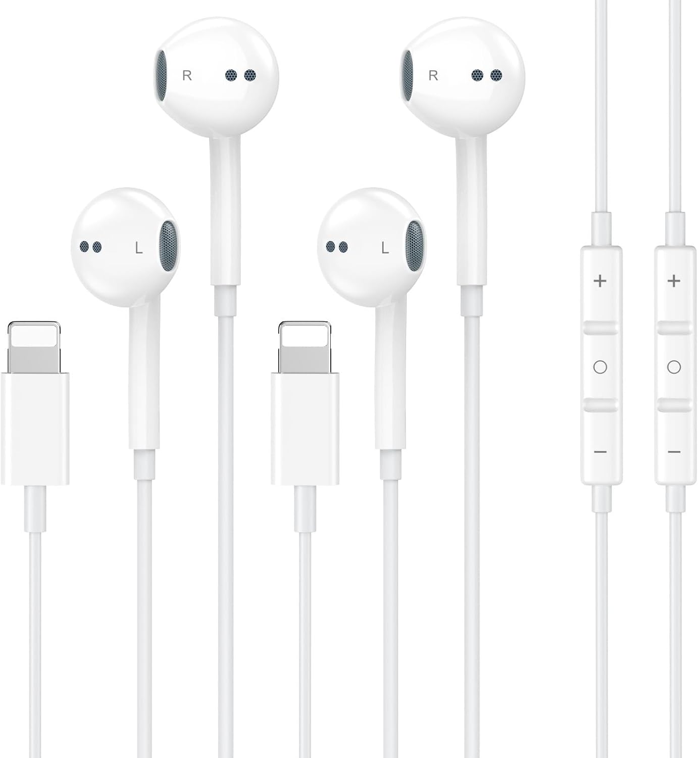 2 Pack [Apple MFi Certified] Wired Headphones for iPhone 14 13 12 Pro Max