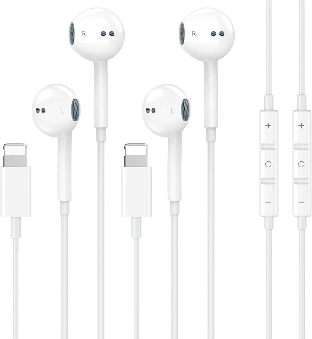 2 Pack [Apple MFi Certified] Wired Headphones for iPhone 14 13 12 Pro Max
