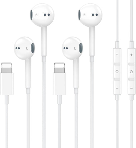 2 Pack [Apple MFi Certified] Wired Headphones for iPhone 14 13 12 Pro Max
