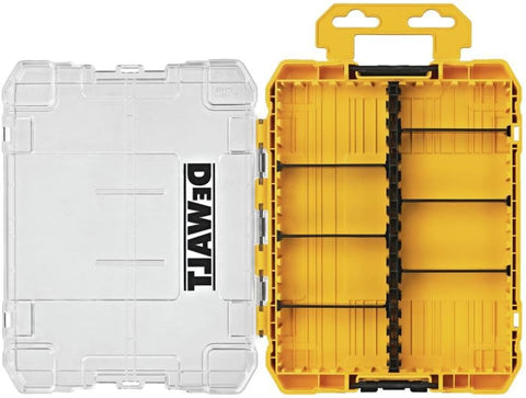 DEWALT Tool Box, Medium 8-Compartments Small Parts Organizer, Portable Tough Case Screw Organizer Toolbox with Customazible Dividers (DWAN2190)