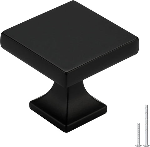 homdiy Black Cabinet Knobs 30 Pack Matte Black Square Cabinet Knobs