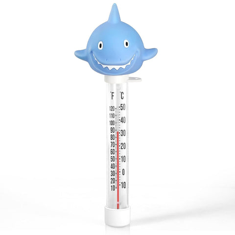 Pool Thermometer Floating, Water Temperature Thermometer with String, Large Size Easy Read & Shatter Resistant Pool Accessories for Outdoor & Indoor Swimming Pool, Spa,Ice Bath and Hot Tub (Shark)