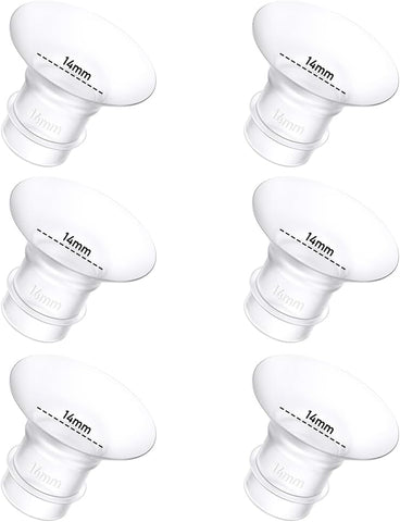 6Pcs Breast Pump Flange Insert 14mm Compatible with Momcozy/Spectra/Medela/eufy/Elvie/Lansinoh/Paruu P10 Breast Pump, Fit for Momcozy M5/M9/M6/V2 Pro/V2 pro/S12 Pro/eufy E10 S1 S1 Pro, 24mm Flange