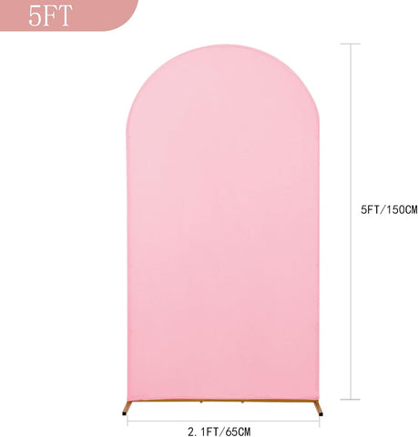 Peomeise 5FT Wedding Arch Cover，Pink Arch Backdrop Cover Stretchy Spandex Backdrop Stand Covers for Birthday Party Ceremony Banquet Decor(60" L x 31.2" W)