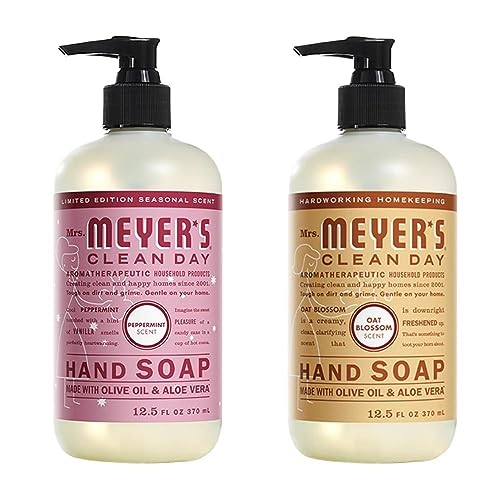 Mrs. Meyer's Liquid Hand Soap Variety Pack (Peppermint + Oat Blossom) 12.5 oz. (Pack of 2)