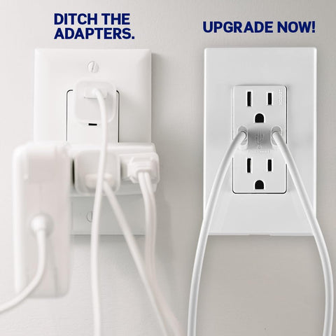 Leviton 30W (6A) USB Dual Type-C/C Power Delivery In-Wall Charger with 15A Tamper-Resistant Outlet, USB Charger for Smartphones, Tablets, Laptops, T5635-W, White