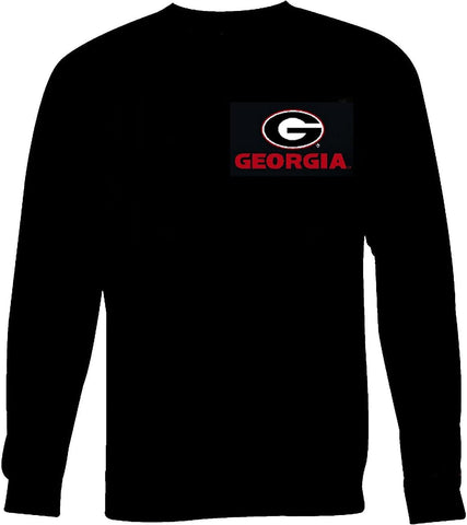 Georgia Tall Dawgs Mascot 2-Sided Black Long Sleeve T Shirt