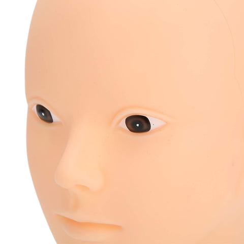 19.3in 3D Make Up Practice Training Head, Lash Mannequin Head, Soft Silicone Lash Extension Kit, Cosmetology Doll Face Head for Training Makeup and Eyelash Graft (No Makeup)