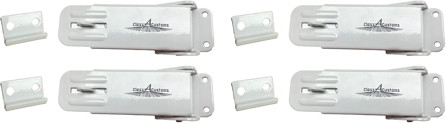 Class A Customs | Four (4) Pack of White Locking Fold Down Camper Latch and Catch