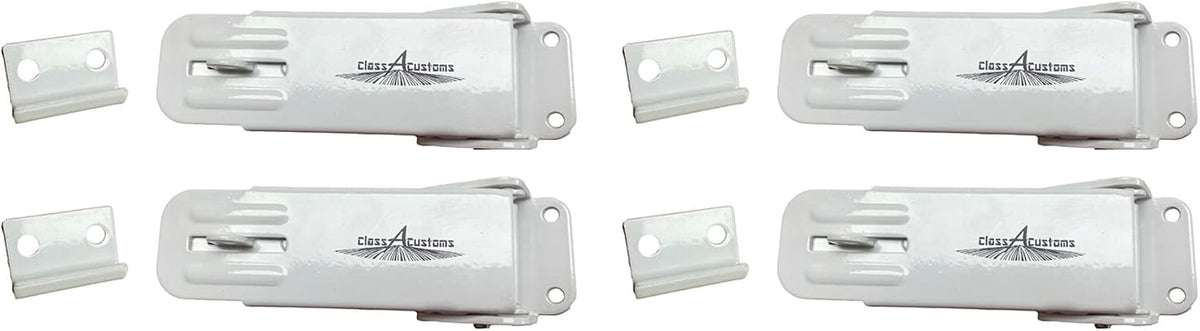 Class A Customs | Four (4) Pack of White Locking Fold Down Camper Latch and Catch
