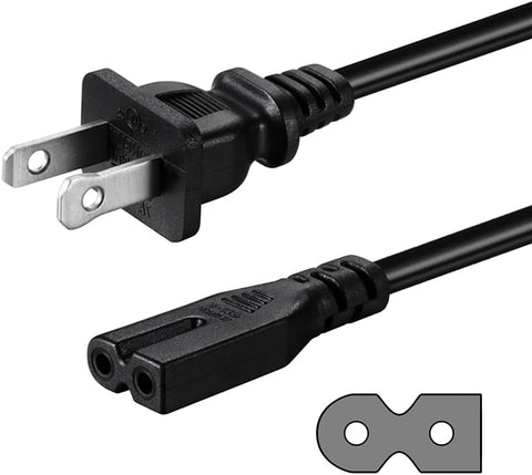 2 Prong AC Power Cord Compatible with Vizio D/E/M Series HDTV, Vizio Sound Bar Power Cable Replacement
